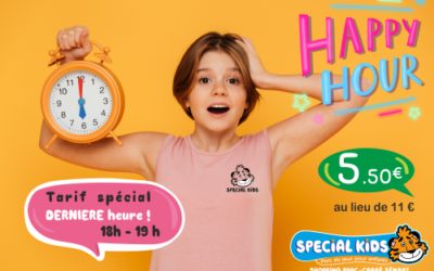 C’est bientôt l’heure !
 Tarif HAPPY HOUR dernière heure – de 18h à 19h
 5.50